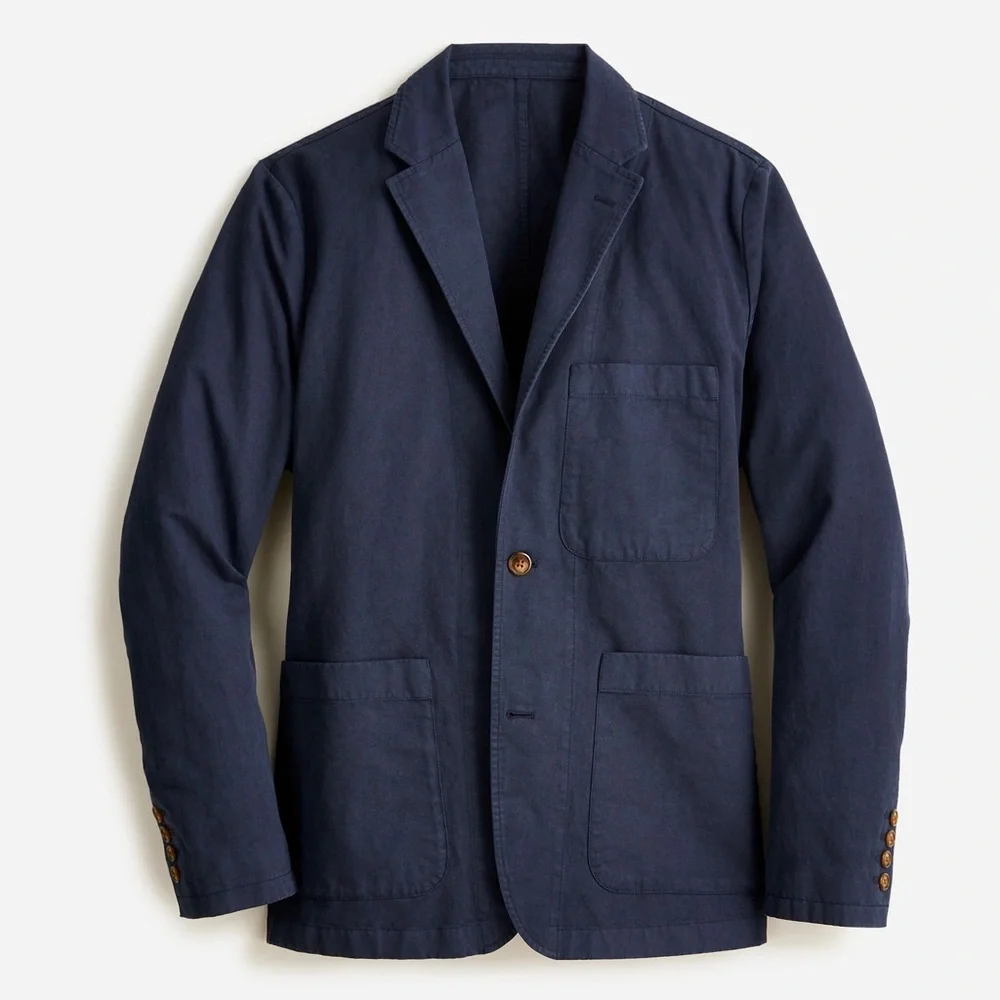 J. Crew Garment-dyed cotton-linen chino suit jacket